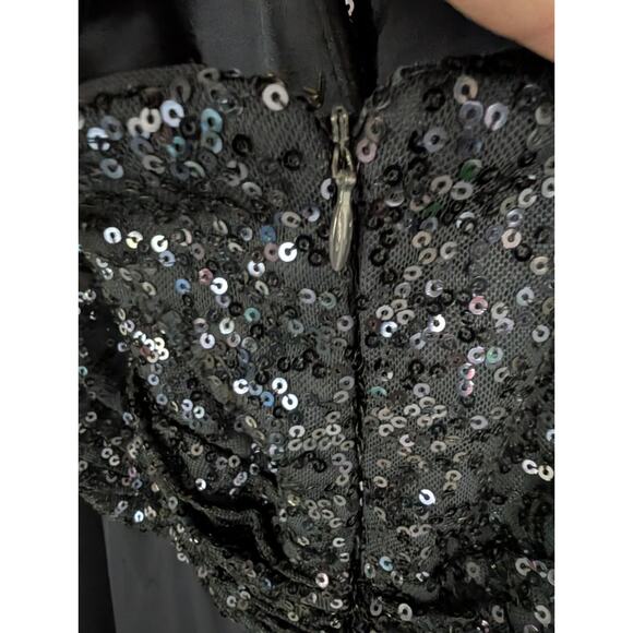 Cachet Navy Blue Sequin Top Maxi Dress Formal Gown Mother Of Bride Wedding Sz. 8 - Picture 6 of 9